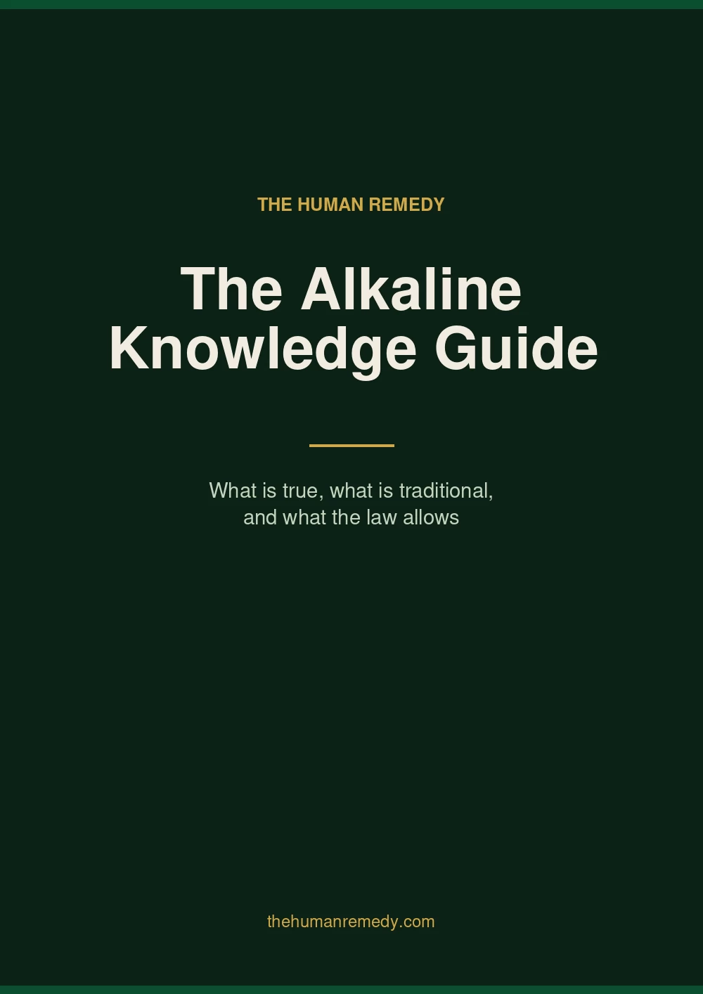 Cover of The Alkaline Knowledge Guide, a PDF guide from The Human Remedy